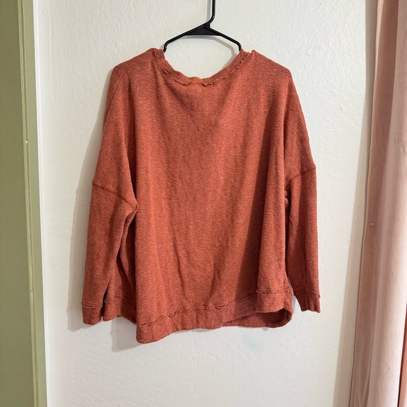 Free People FP Beach Sleep To Dream Henley Pullover Sweater Orange S - Picture 2 of 6